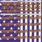 Custom Purple White-Gold USA Flag Patriotic Split Stars and Stripes Authentic Baseball Jersey