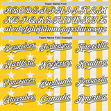 Custom Yellow White-Black USA Flag Patriotic Split Stars and Stripes Authentic Baseball Jersey