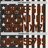 Custom Black Cream-Orange USA Flag Patriotic Split Stars and Stripes Authentic Baseball Jersey