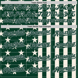 Custom Green Cream-Gray USA Flag Patriotic Split Stars and Stripes Authentic Baseball Jersey