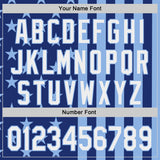 Custom Royal White-Light Blue USA Flag Patriotic Split Stars and Stripes Authentic Baseball Jersey