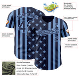 Custom Navy-Light Blue USA Flag Patriotic Split Stars and Stripes Authentic Baseball Jersey