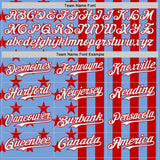 Custom Powder Blue White-Red USA Flag Patriotic Split Stars and Stripes Authentic Baseball Jersey
