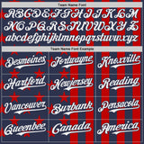 Custom Navy White-Red USA Flag Patriotic Split Stars and Stripes Authentic Baseball Jersey