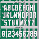 Custom Kelly Green White-Gray USA Flag Patriotic Split Stars and Stripes Authentic Baseball Jersey