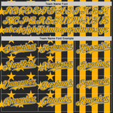 Custom Black Gold-White USA Flag Patriotic Split Stars and Stripes Authentic Baseball Jersey