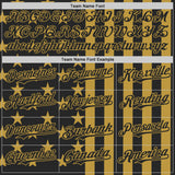 Custom Black-Old Gold USA Flag Patriotic Split Stars and Stripes Authentic Baseball Jersey