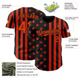 Custom Black-Orange USA Flag Patriotic Split Stars and Stripes Authentic Baseball Jersey