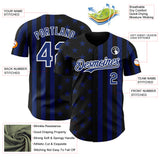 Custom Black Royal-White USA Flag Patriotic Split Stars and Stripes Authentic Baseball Jersey