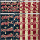 Custom Navy Crimson-City Cream Vintage USA Flag Patriotic Split Stars and Stripes Authentic Baseball Jersey