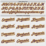 Custom White Purple-Gold Two Tone USA Flag Sleeves Stars and Stripes Authentic Baseball Jersey