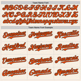 Custom Cream Orange-Black Two Tone USA Flag Sleeves Stars and Stripes Authentic Baseball Jersey