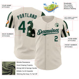 Custom Cream Green-Gray Two Tone USA Flag Sleeves Stars and Stripes Authentic Baseball Jersey