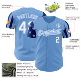 Custom Light Blue White-Royal Two Tone USA Flag Sleeves Stars and Stripes Authentic Baseball Jersey