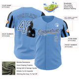 Custom Light Blue Black-White Two Tone USA Flag Sleeves Stars and Stripes Authentic Baseball Jersey