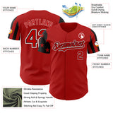 Custom Red Black-White Two Tone USA Flag Sleeves Stars and Stripes Authentic Baseball Jersey