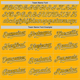 Custom Gold Black-White Two Tone USA Flag Sleeves Stars and Stripes Authentic Baseball Jersey