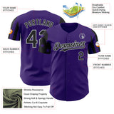 Custom Purple Black-Gray Two Tone USA Flag Sleeves Stars and Stripes Authentic Baseball Jersey