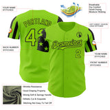 Custom Neon Green-Black Two Tone USA Flag Sleeves Stars and Stripes Authentic Baseball Jersey