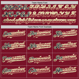 Custom Crimson Vintage USA Flag-City Cream Two Tone USA Flag Sleeves Stars and Stripes Authentic Baseball Jersey