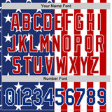 Custom Royal Red-White USA Flag Patriotic Split Stars and Stripes Authentic Baseball Jersey