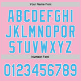 Custom Light Pink Sky Blue-White Ice Cream Waffle Foodie Dessert Authentic Baseball Jersey