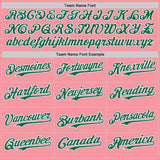 Custom Medium Pink Kelly Green-White Ice Cream Waffle Foodie Dessert Authentic Baseball Jersey
