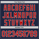Custom Navy Red-White Ice Cream Waffle Foodie Dessert Authentic Baseball Jersey