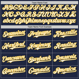 Custom Navy White-Gold Ice Cream Waffle Foodie Dessert Authentic Baseball Jersey