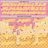 Custom Light Pink White-Gold Ice Cream Waffle Foodie Dessert Authentic Baseball Jersey