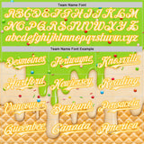 Custom Neon Green White-Gold Ice Cream Waffle Foodie Dessert Authentic Baseball Jersey
