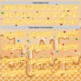 Custom Cream White-Gold Ice Cream Waffle Foodie Dessert Authentic Baseball Jersey