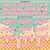 Custom Ice Blue Cream-Pink Ice Cream Waffle Foodie Dessert Authentic Baseball Jersey