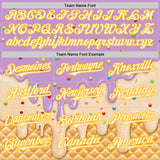 Custom Light Purple Cream-Gold Ice Cream Waffle Foodie Dessert Authentic Baseball Jersey