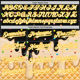 Custom Black Cream-Gold Ice Cream Waffle Foodie Dessert Authentic Baseball Jersey