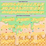Custom Pea Green Cream-Gold Ice Cream Waffle Foodie Dessert Authentic Baseball Jersey