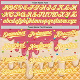 Custom Medium Red Cream-Gold Ice Cream Waffle Foodie Dessert Authentic Baseball Jersey