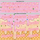 Custom Light Pink Cream-Pink Ice Cream Waffle Foodie Dessert Authentic Baseball Jersey