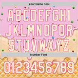 Custom Light Pink Cream-Pink Ice Cream Waffle Foodie Dessert Authentic Baseball Jersey