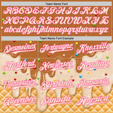 Custom Chocolate Brown Cream-Pink Ice Cream Waffle Foodie Dessert Authentic Baseball Jersey