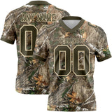 Custom Camo Olive-Cream Authentic Woodland Camouflage Salute To Service 7V7 Flag Football Jersey
