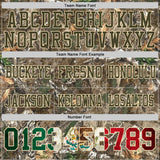 Custom Camo Vintage Mexican Flag Cream-Olive Authentic Woodland Camouflage Salute To Service 7V7 Flag Football Jersey