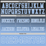 Custom Black Light Blue-White Authentic Star Gradient 7V7 Flag Football Jersey