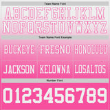Custom White-Pink Authentic Star Gradient 7V7 Flag Football Jersey