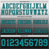 Custom White Teal-Black Authentic Star Gradient 7V7 Flag Football Jersey