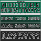 Custom Kelly Green Black-White Authentic Star Gradient 7V7 Flag Football Jersey
