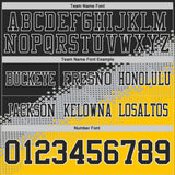 Custom Black Gray Yellow-White Authentic Geometric Gradient 7V7 Flag Football Jersey