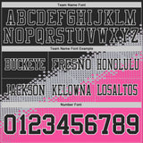 Custom Black Gray Pink-White Authentic Geometric Gradient 7V7 Flag Football Jersey
