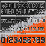 Custom Black Gray Orange-White Authentic Geometric Gradient 7V7 Flag Football Jersey