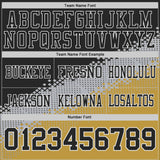 Custom Black Gray Old Gold-White Authentic Geometric Gradient 7V7 Flag Football Jersey